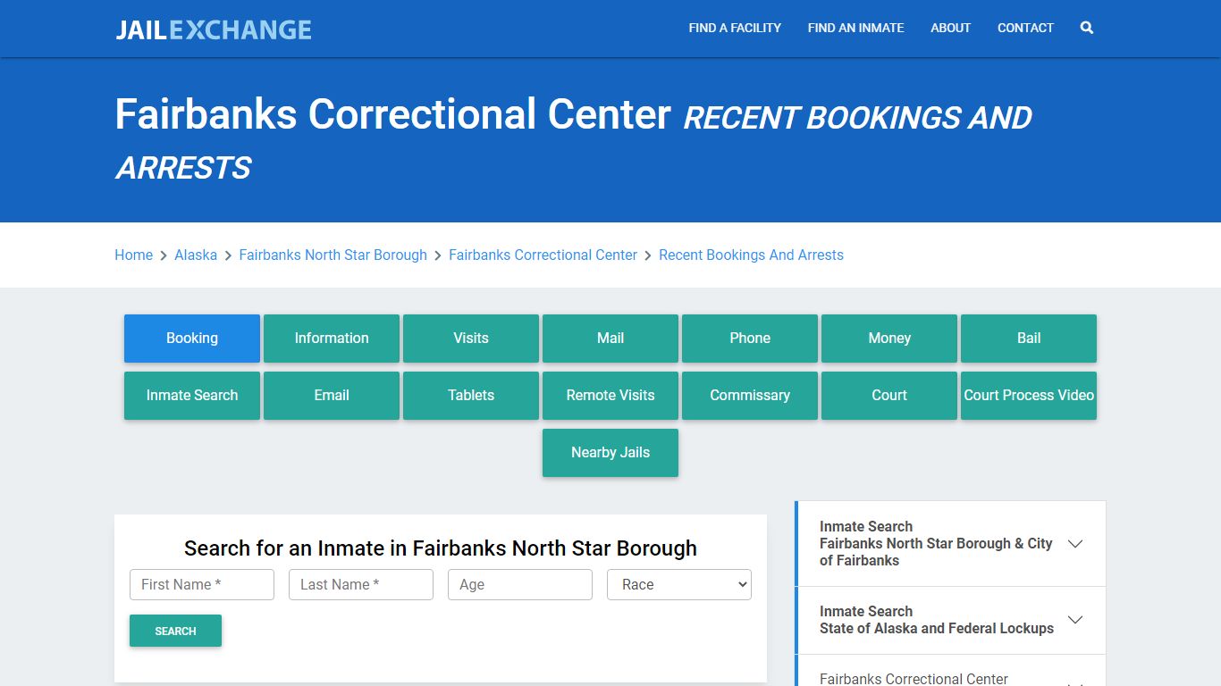 Fairbanks Correctional Center Recent Bookings And Arrests - Jail Exchange