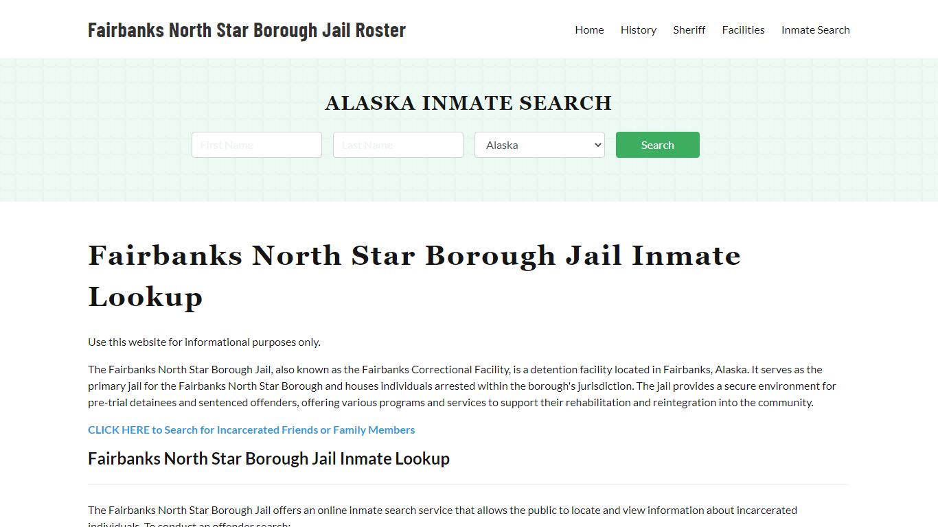 Fairbanks North Star Borough Jail Inmate Lookup