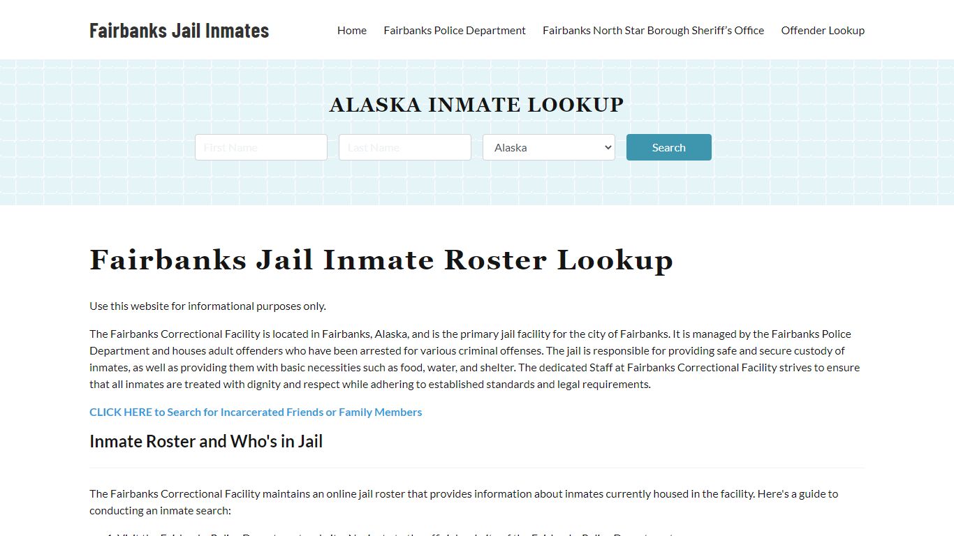 Fairbanks Jail Inmate Roster, Fairbanks North Star Borough, AK ...