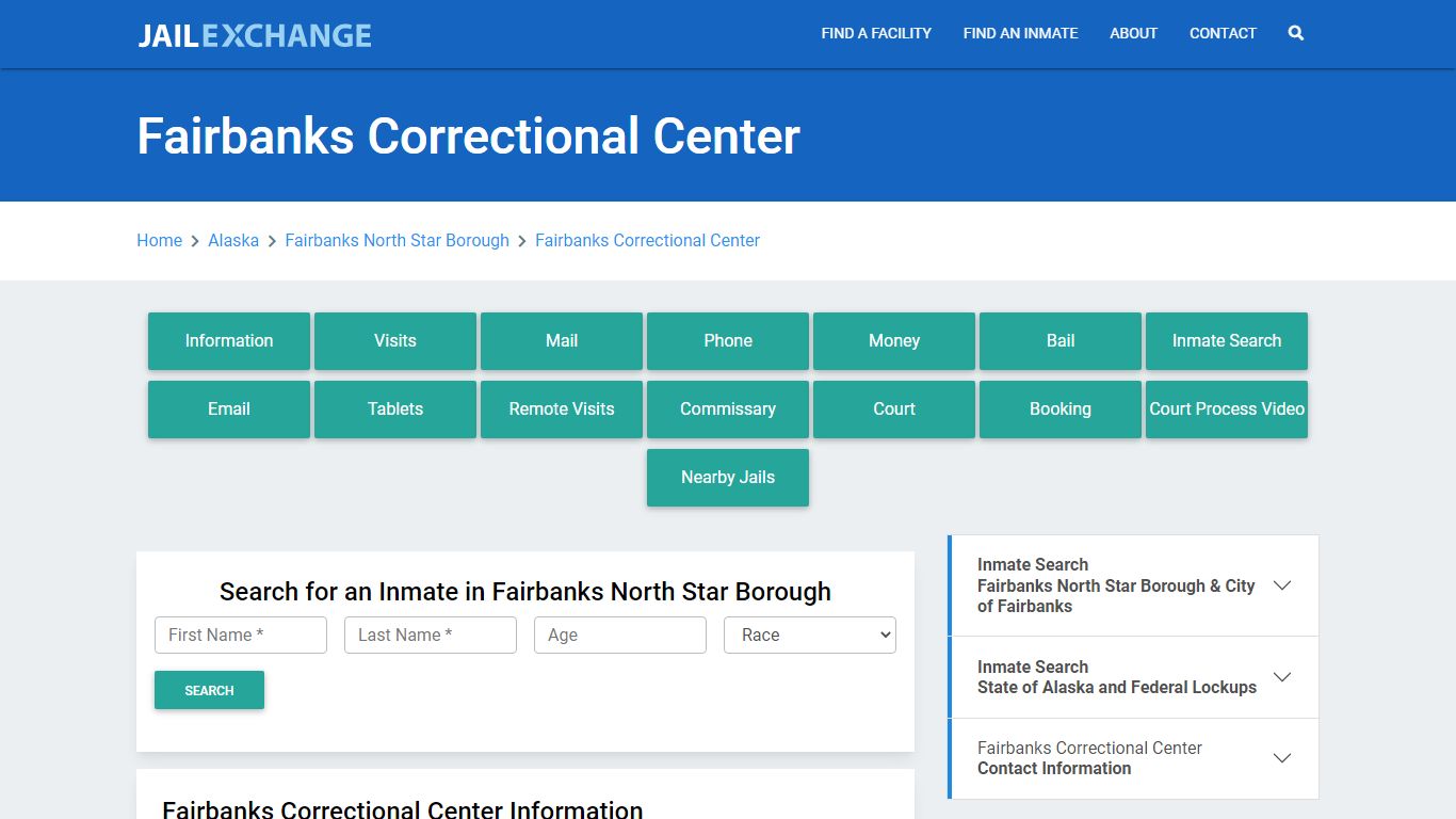 Fairbanks Correctional Center Roster Lookup, AK, Inmate Search